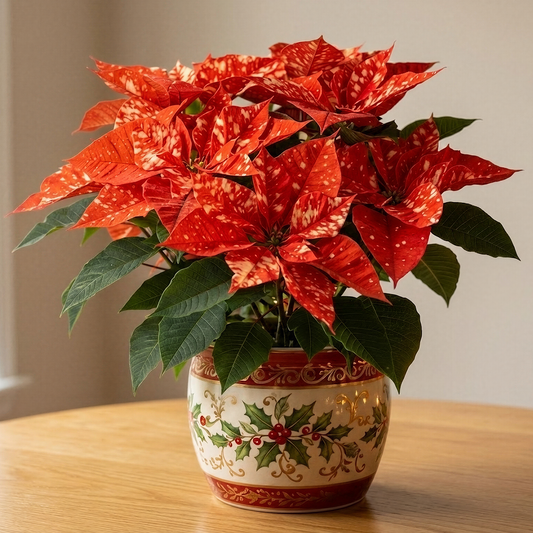 Orange Poinsettia Christmas Plant