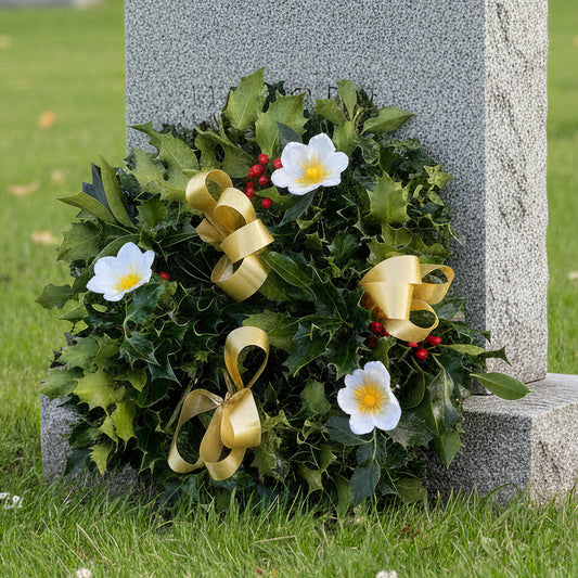 Luxury Natural Christmas Wreath (Gold Ribbon, 10")