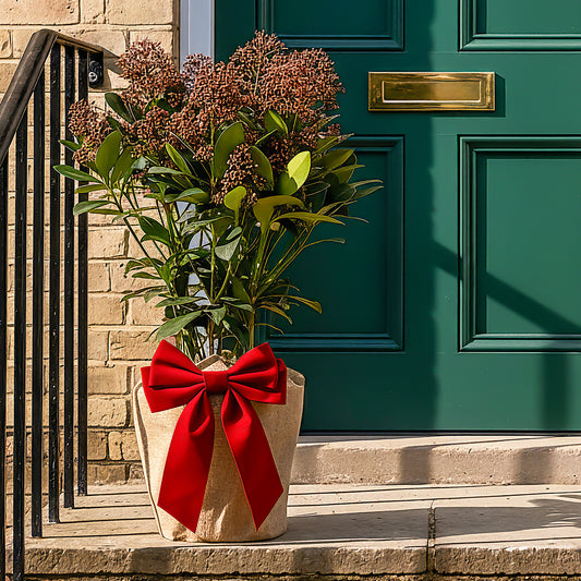 Festive Wrapped Skimmia Rubella Outdoor Plant Gift