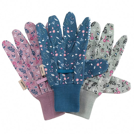 Briers Flowerfield Cotton Grip Gardening Gloves