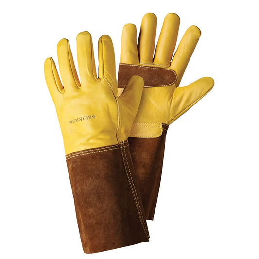 Briers Golden Leather Gauntlet Gardening Gloves