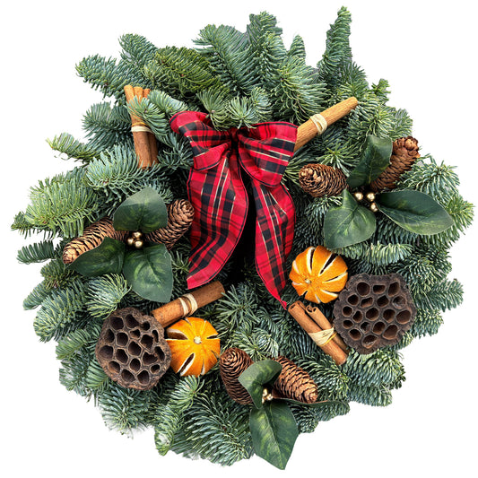 Luxury Natural Christmas Wreath (Merry Spice, 12")