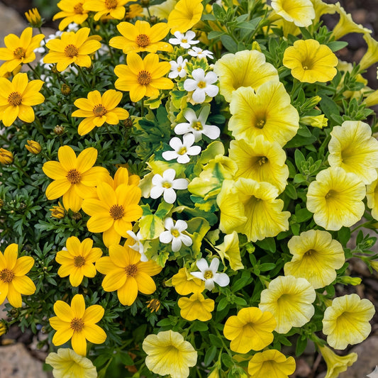 Yellow Shades Mixed Basket Plants