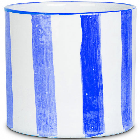 Blue Paros Painted Stripe Planter