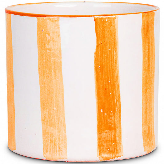 Orange Paros Painted Stripe Planter