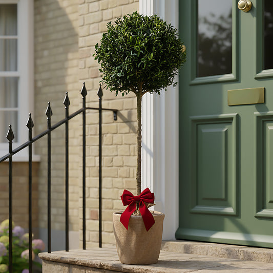 Festive Wrapped Buxus Ball Topiary Outdoor Patio Tree Gift
