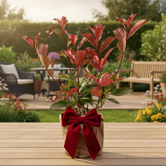 Festive Wrapped Photinia Outdoor Plant Gift
